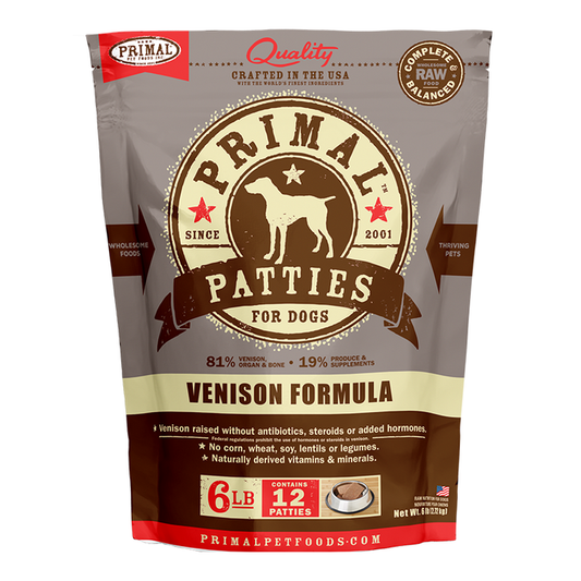 Primal Dog Raw Frozen Venison Patties