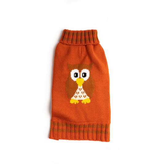 Fabdog Owl Turtleneck Dog Sweater