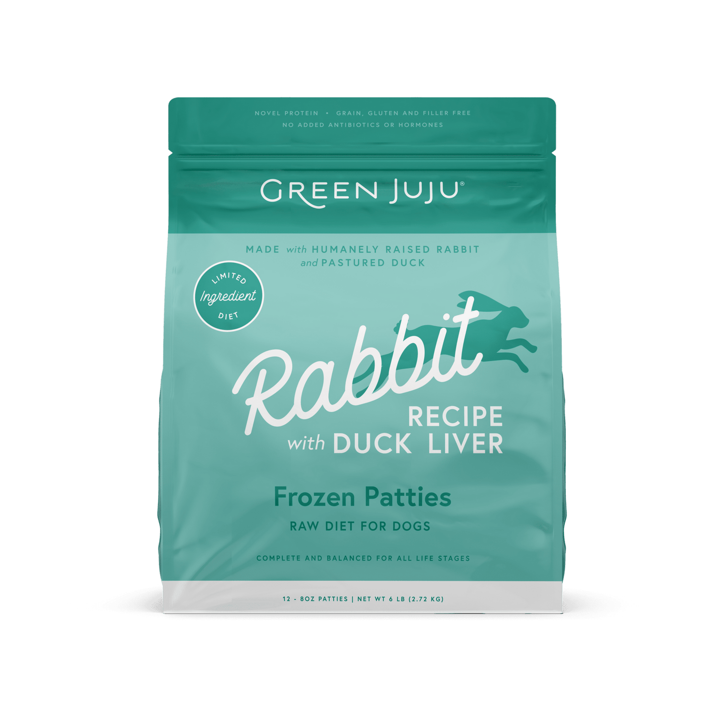 Green Juju Dog Frozen Rabbit Patties and Sliders