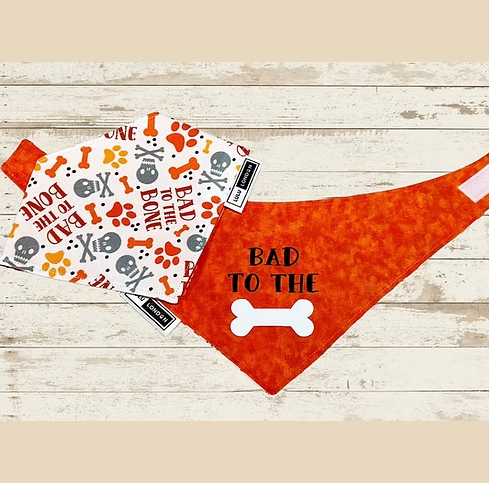Lulu London Bad to the Bone Reversible Dog Bandana