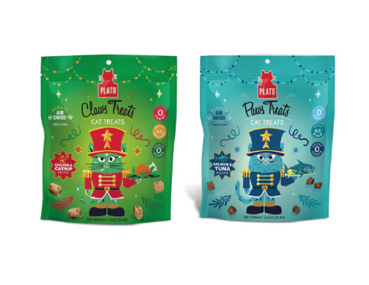 Plato Paws & Claws Holiday Cat Treats, 2-Pack