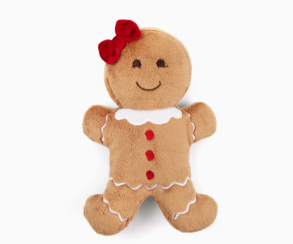 Fluff & Tuff "Judy" - Gingerbread Girl Plush Dog Toy