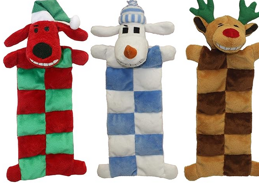 Multipet Loofa Christmas Squeaker Mat Dog Toy