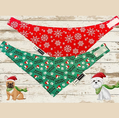 Lulu London Santa's Helper Reversible Dog Bandana