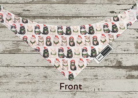 Lulu London Kitty Christmas Custom Reversible Cat Bandana