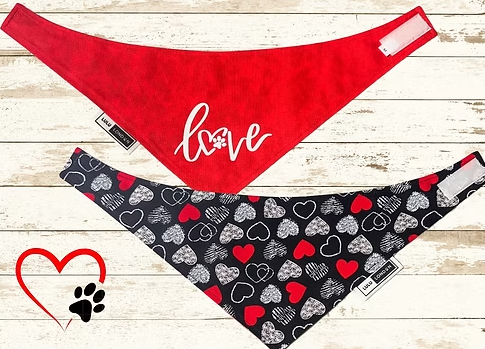 Lulu London All You Need is Love Reversible Dog Bandana