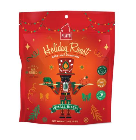 Plato Holiday Roast Beef & Pumpkin Small Bites Dog Treats