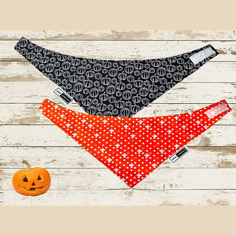 Lulu London Spooky Ghosts Reversible Dog Bandana
