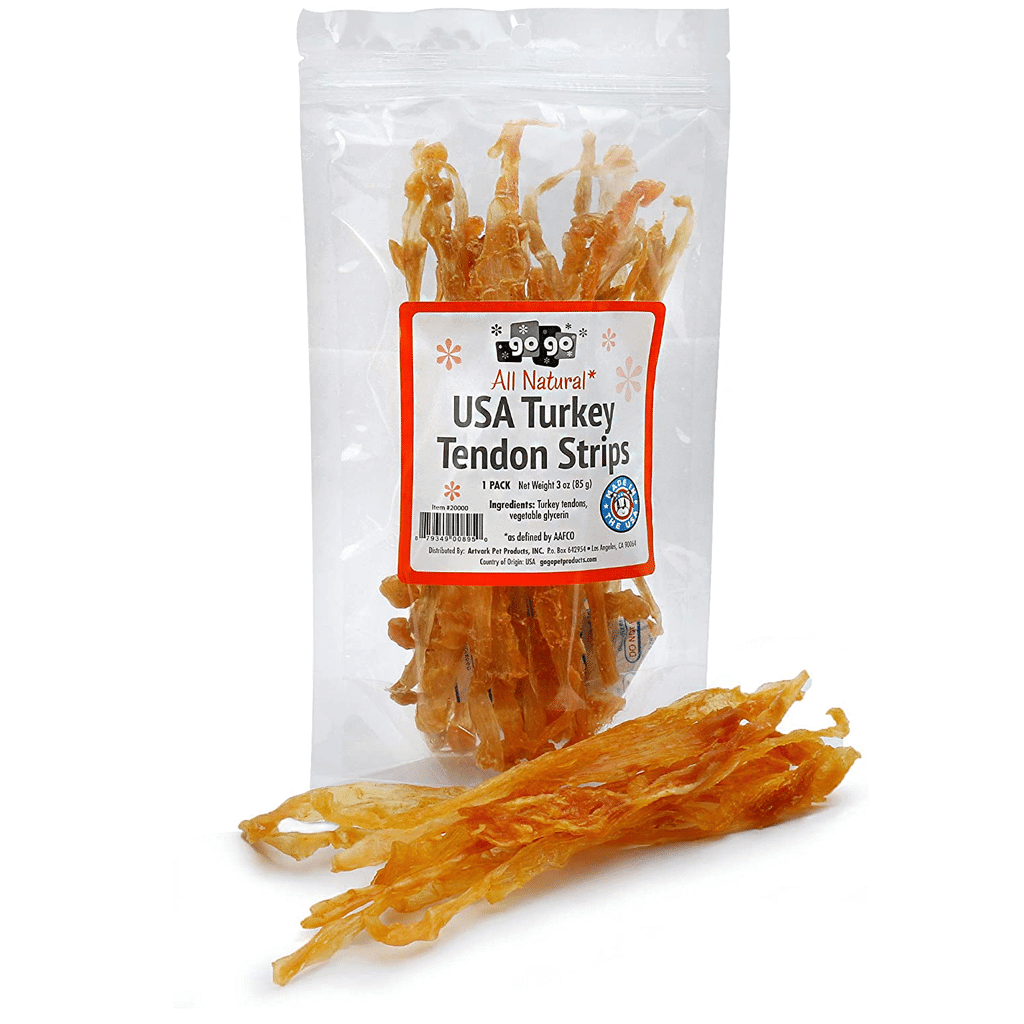 GoGo Dog Turkey Tendon Strips Premium Treat