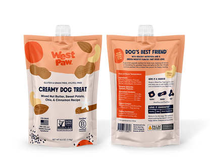 West Paw Dog Creamy Treat Pouch, Sweet Potato and Chia Seed