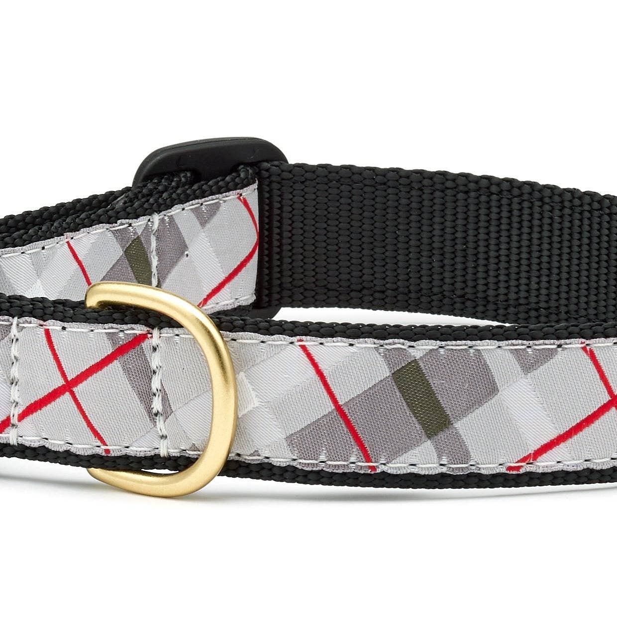 Up Country Gray Plaid Dog Collar