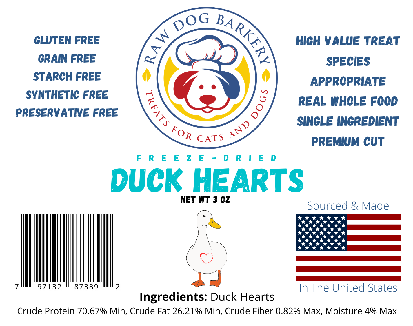 Raw Dog Barkery Duck Heart Treat