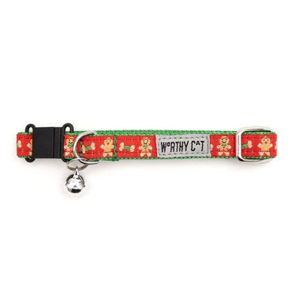 The Worthy Dog - Gingerbread Bones Cat Collar