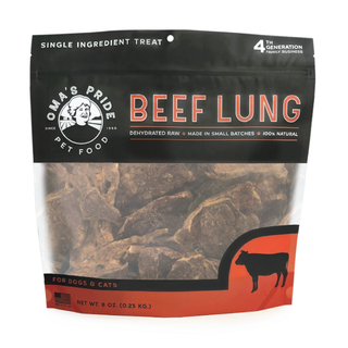 Oma's Pride Freeze Dried Beef Lung Treat for Dogs and Cats