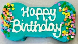 Lucky Biscuit - Small Birthday Bone (Blue or Pink)