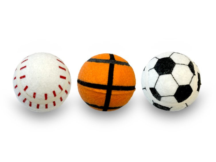 ThoozyPet Tennis Ball Assorted (Baseball / Basketball / Soccer) Fetch Dog Toy