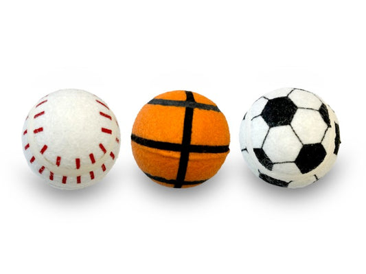ThoozyPet Tennis Ball Assorted (Baseball / Basketball / Soccer) Fetch Dog Toy