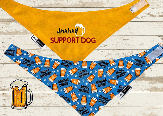 Lulu London Drinking Buddy Custom Reversible Dog Bandana