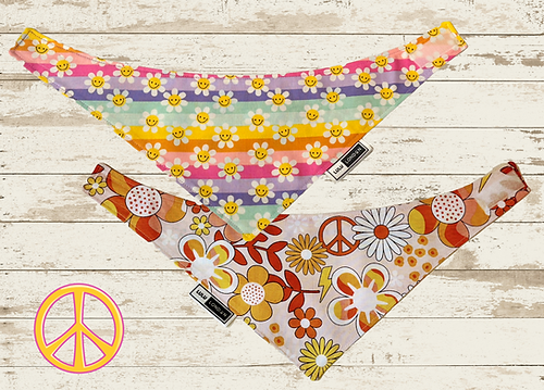 Lulu London Flower Power Reversible Dog Bandana
