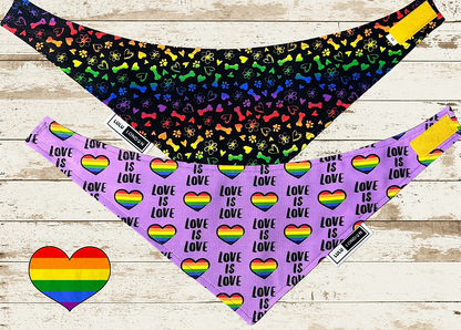 Lulu London Love is Love Custom Reversible Dog Bandana