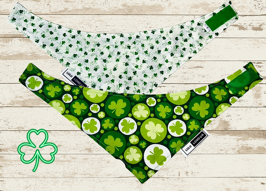 LuLu London Reversible "Clover Coins" Dog Bandana