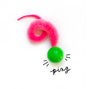 Dezi & Roo Cat Wiggly Ping Ball Toy