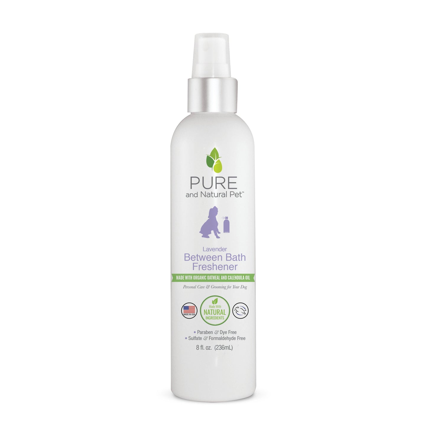 Pure and Natural Pet Between Bath Freshener for Dogs, Lavender