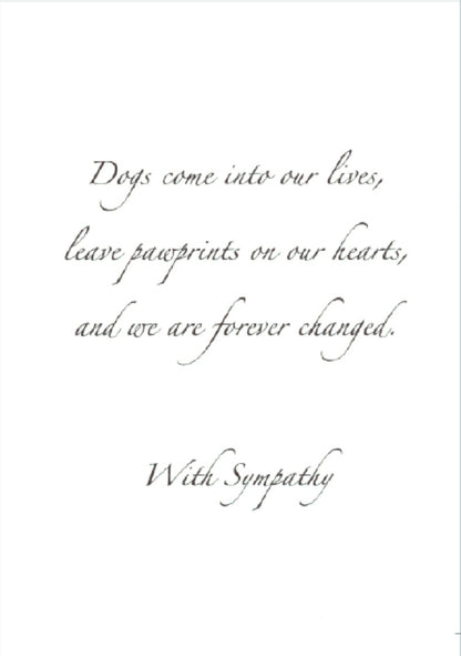 Dog Speak "Paw Prints" Sympathy Card for Dog