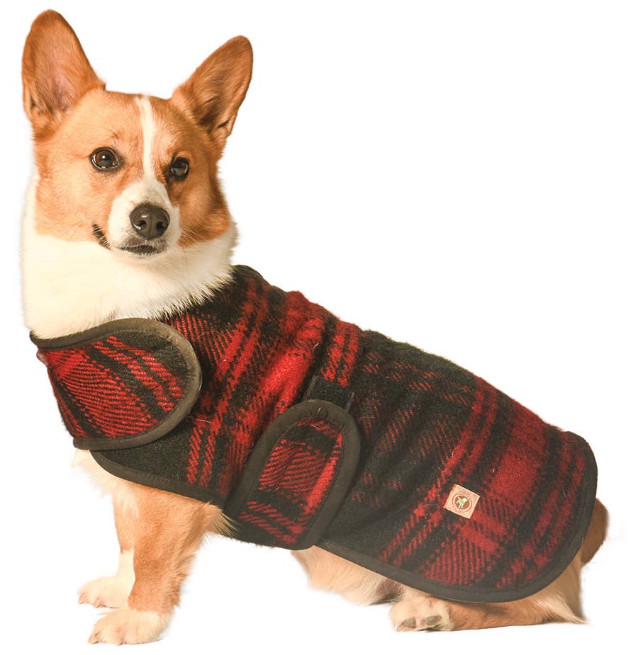 Chilly Dog Red Plaid Dog Blanket Coat