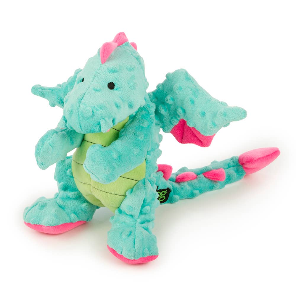 goDog Dragon Blue Plush Dog Toy Blue, Large