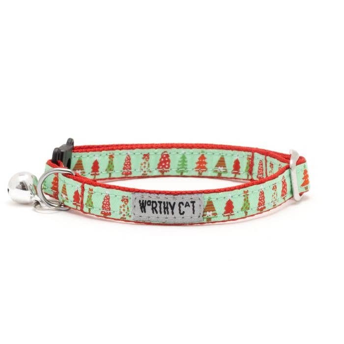 The Worthy Dog - Holiday Trees Cat Collar