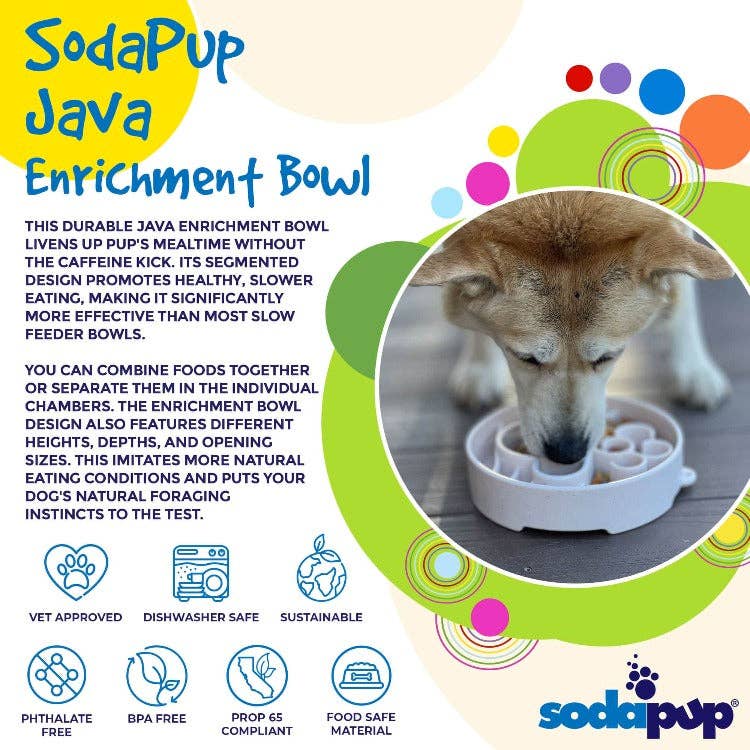 SodaPup Enrichment Slow Feeder Bowl, Java