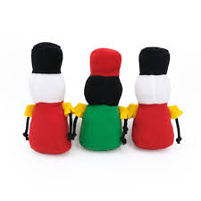 ZippyPaws Holiday Miniz Nutcrackers Plush Dog Toy 3pk
