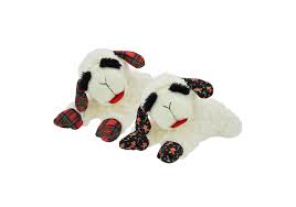 Multipet Christmas Lamb Chop Dog Toy Assorted 10.5”