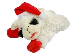 Multipet Holiday Lamb Chop w/ Santa Hat Dog Toy 6.5"