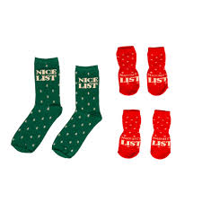 Pearhead Naughty List / Nice List Human and Dog Sock Set