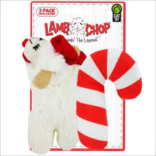 Multipet Lamb Chop® Holiday Cat Toy 2pk Assorted