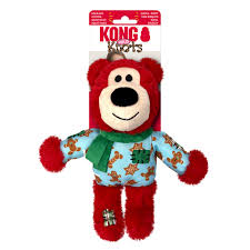 KONG Holiday Wild Knots Bear Dog Toy Assorted MD/LG