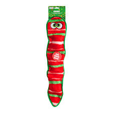 Outward Hound Durablez Holiday Snake Dog Chew Toy Green Small