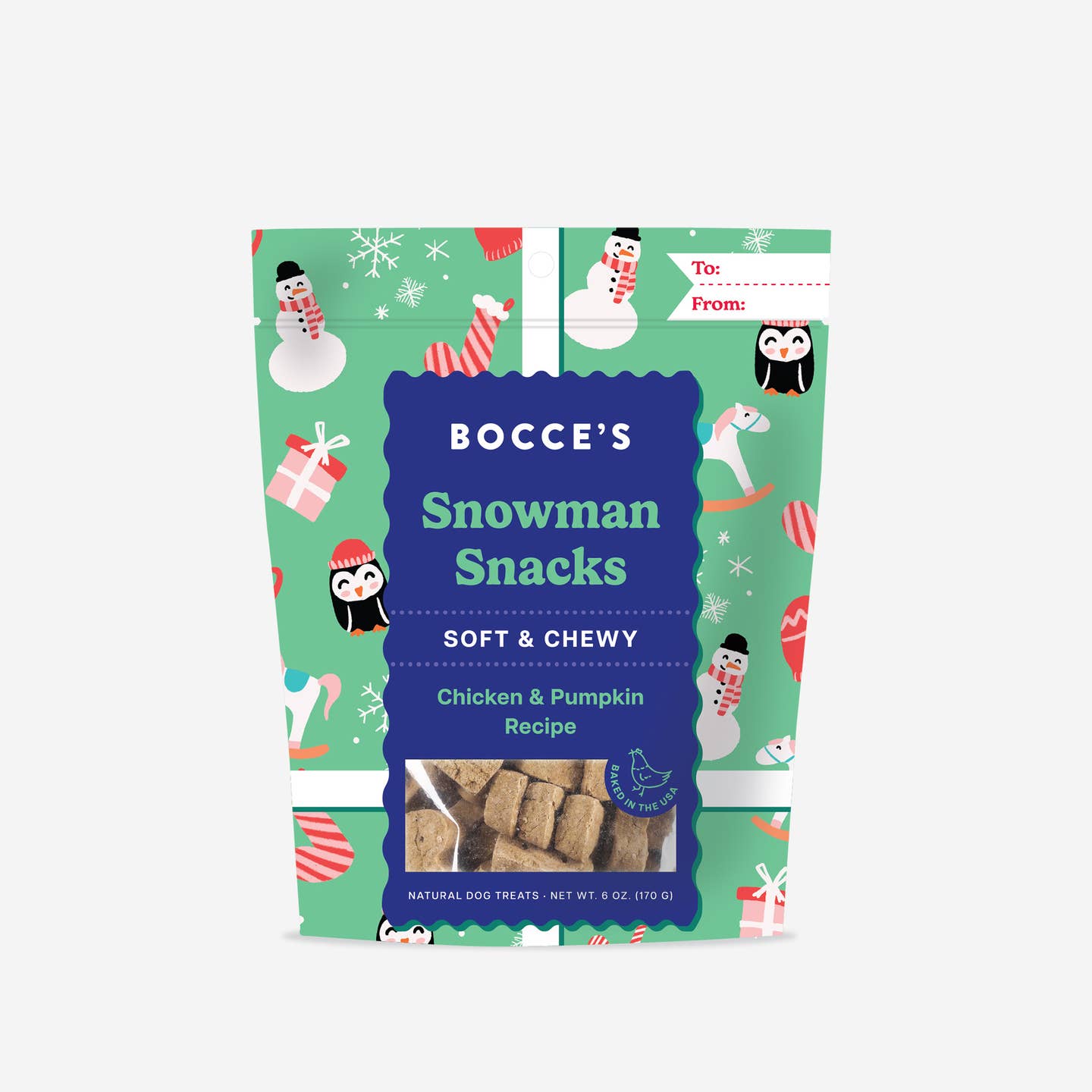 Bocce’s Snowman Snacks Soft & Chewy Dog Treats