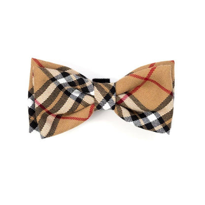 The Worthy Dog - Tan Plaid Bow Tie