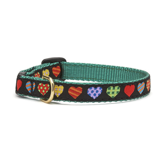 Up Country Colorful Hearts Cat Collar