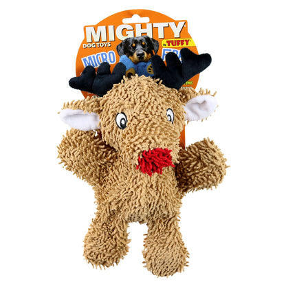 Mighty Microfiber Ball Reindeer Squeaky Dog Toy, Medium