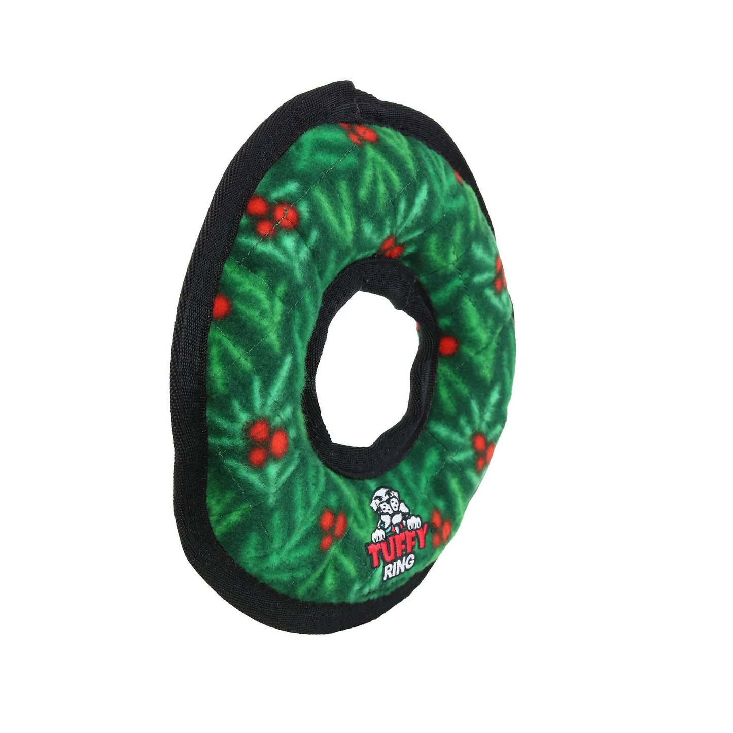 Tuffy Holiday Medium Ring Wreath, Durable Squeaky Dog Toy