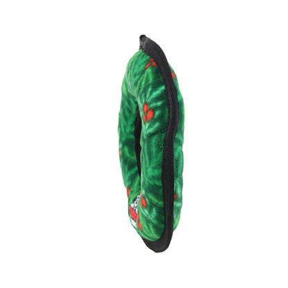 Tuffy Holiday Medium Ring Wreath, Durable Squeaky Dog Toy