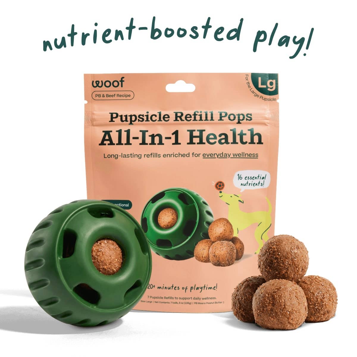 Woof Pupsicle Pops Refills All-in-1 Health Beef Grain-Free Lickable Dog Treats