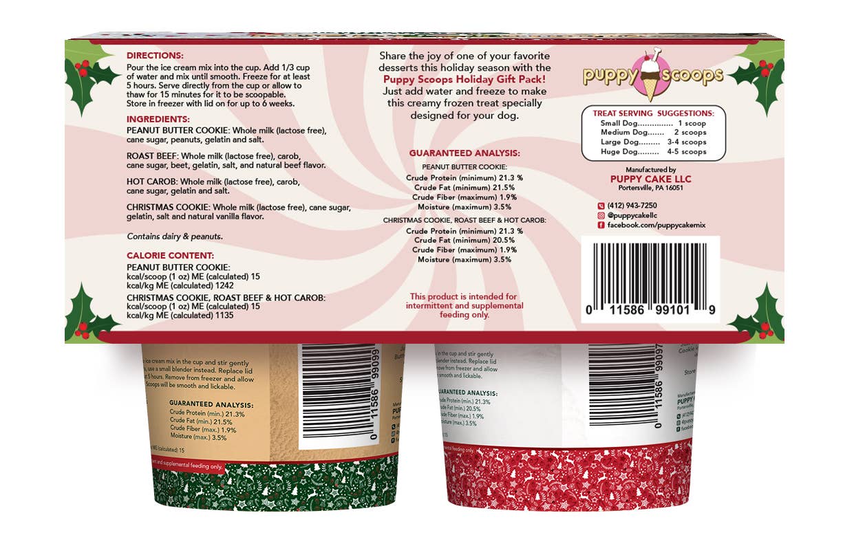 Puppy Scoops Ice Cream for Dogs - Holiday Gift Pack