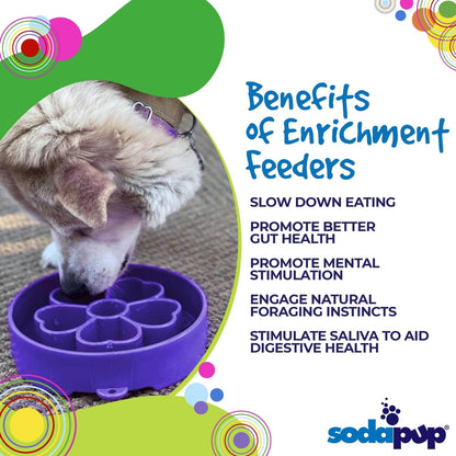 SodaPup Enrichment Slow Feeder Bowl, Flower