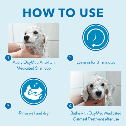 TropiClean OxyMed Hypo-Allergenic Oatmeal Dog & Cat Shampoo, Unscented