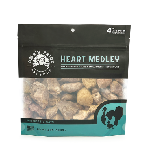 Oma's Pride Freeze Dried Heart Medley Treat for Dogs and Cats